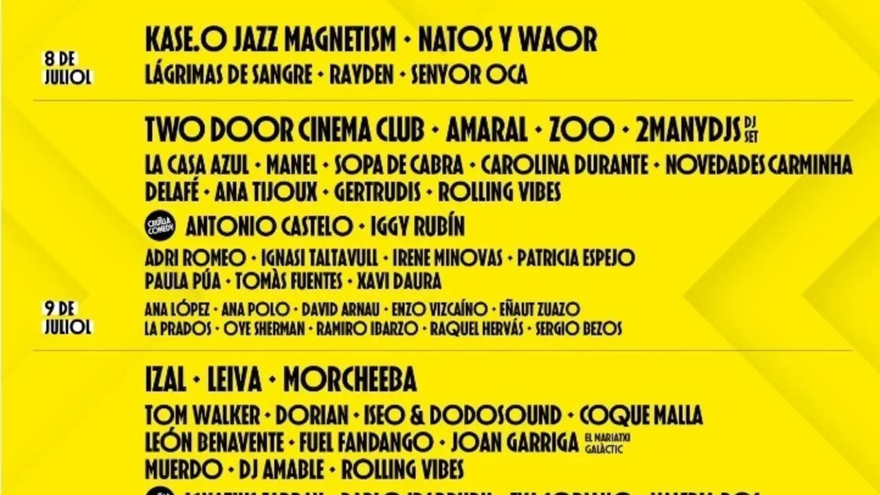 Cartel del Festival Cru&iuml;lla, que inicia el 8 de julio una edici&oacute;n sin distancia de seguirdad que prev&eacute; acoger a 25.000 personas al d&iacute;a