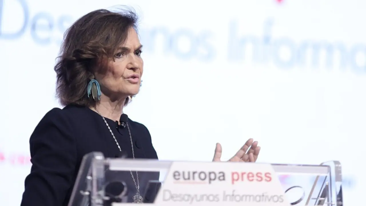 La vicepresidenta primera del Gobierno y ministra de la Presidencia, Relaciones con las Cortes y Memoria Democr&aacute;tica, Carmen Calvo.