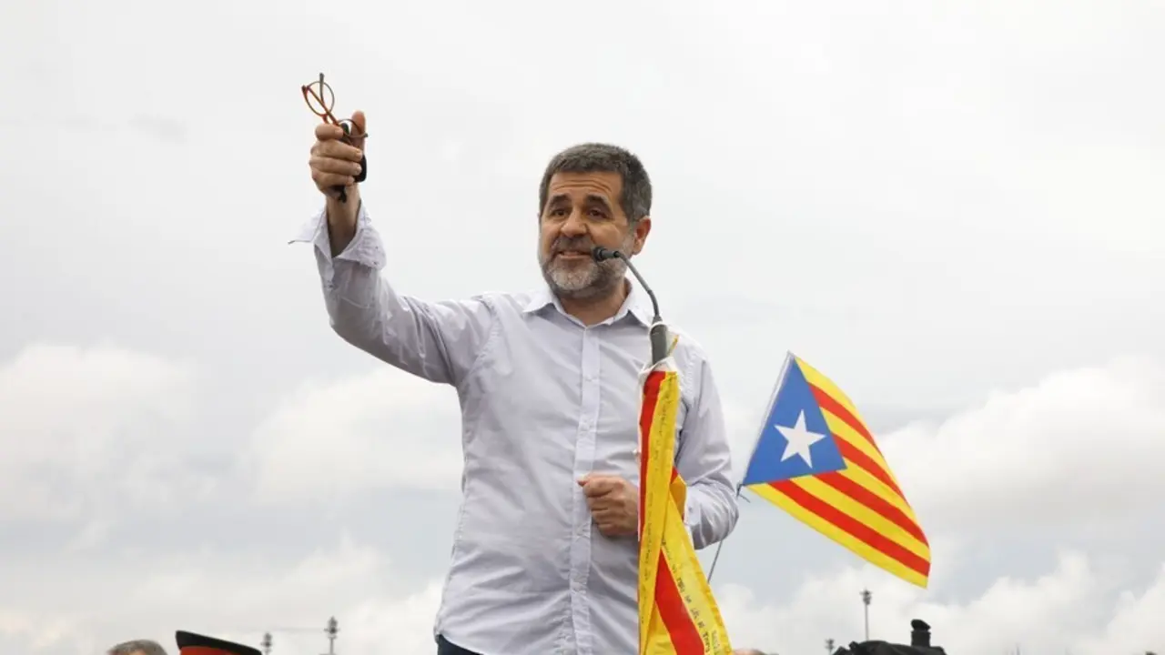 El secretario general de Junts, Jordi S&agrave;nchez, interviene tras salir de la prisi&oacute;n de LLedoners, un d&iacute;a despu&eacute;s de ser indultado por el Gobierno de Espa&ntilde;a, a 23 de junio de 2021, en San Juan de Torruella, Barcelona, Catalunya (Espa&ntilde;a). ARCHIVO.