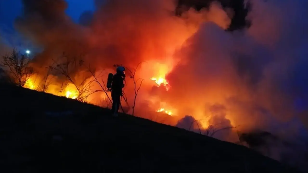 Archivo - Imagen del incendio en el Cerro de los Palos de Toledo