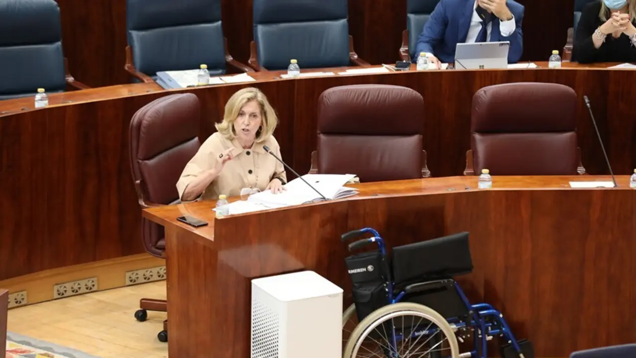 La consejera de Familia, Juventud y Pol&iacute;tica Social, Concepci&oacute;n Dancausa, interviene en una sesi&oacute;n de control al Gobierno de la Comunidad de Madrid en la Asamblea de Madrid, a 8 de julio de 2021