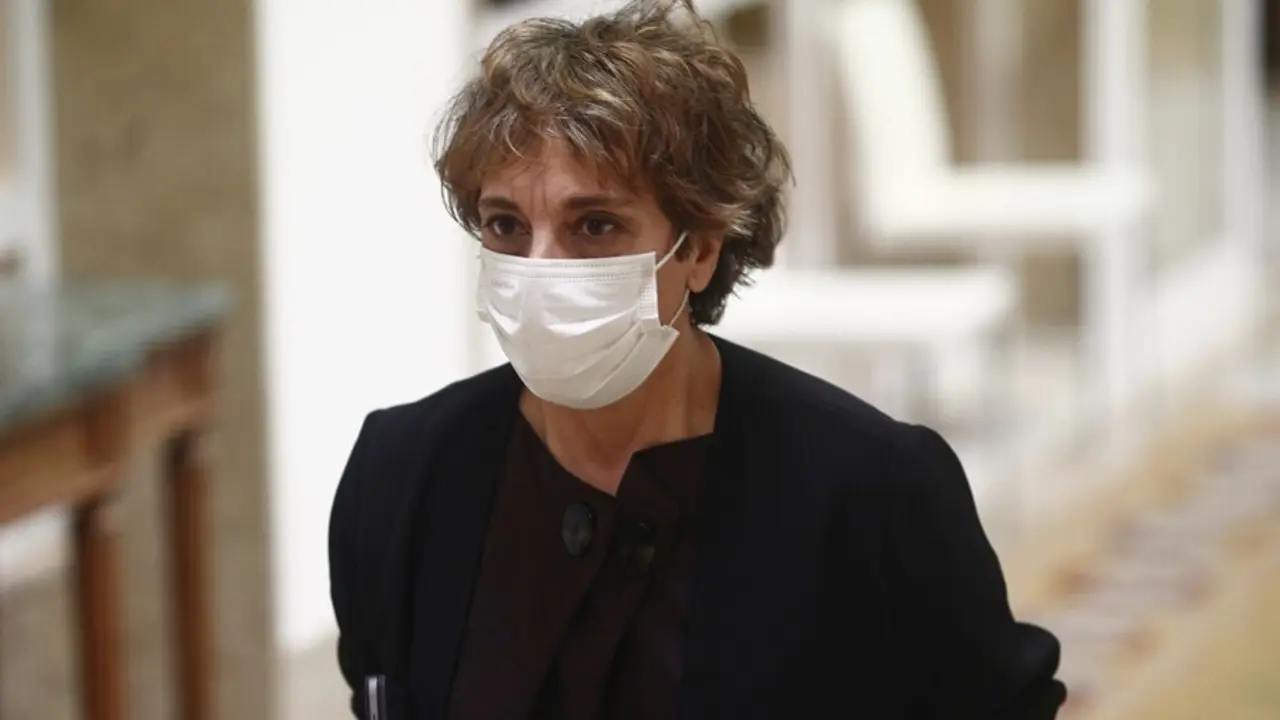 Archivo - La vicepresidenta tercera del Congreso y diputada de Unidas Podemos, Gloria Elizo, se dirige a una Junta de Portavoces convocada en el Congreso de los Diputados, a 13 de abril de 2021, en Madrid, (Espa&ntilde;a).