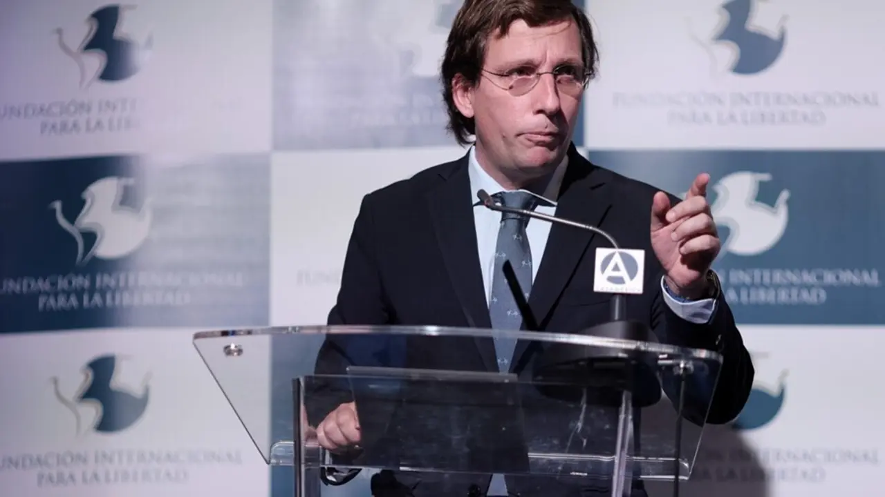 El alcalde de Madrid, Jos&eacute; Luis Mart&iacute;nez-Almeida, interviene en la inauguraci&oacute;n del XIV Foro Atl&aacute;ntico 'Iberoam&eacute;rica: democracia y libertad en tiempos recios', a 9 de julio de 2021, en la Casa Am&eacute;rica, Madrid, (Espa&ntilde;a). 