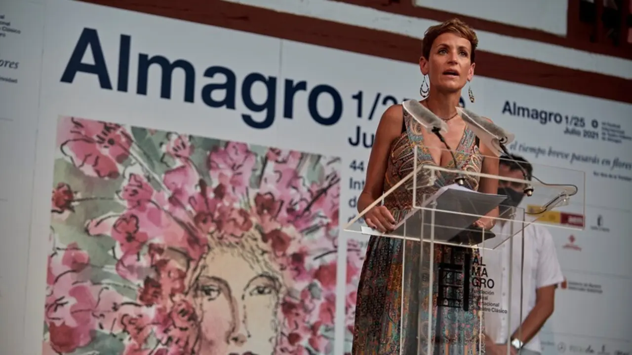 Mar&iacute;a Chivite en el el acto institucional del D&iacute;a de Navarra en el Festival Internacional de Teatro Cl&aacute;sico de Almagro