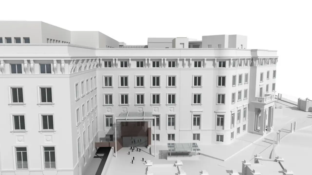 Simulaci&oacute;n de la futura sede del Ministerio de Asuntos Exteriores en la plaza de Marqu&eacute;s de Salamanca