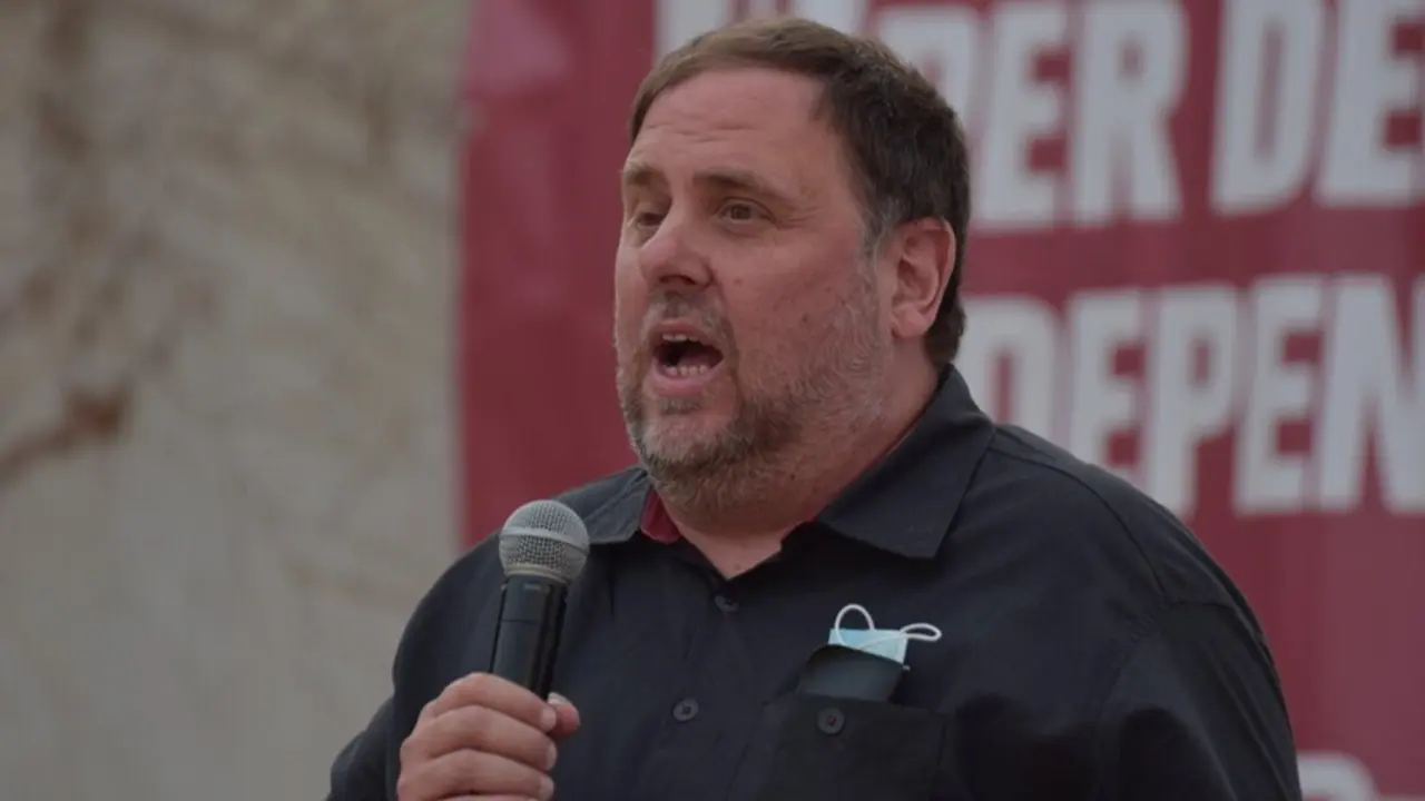 El l&iacute;der de ERC, Oriol Junqueras, en un acto en Matar&oacute; (Barcelona)