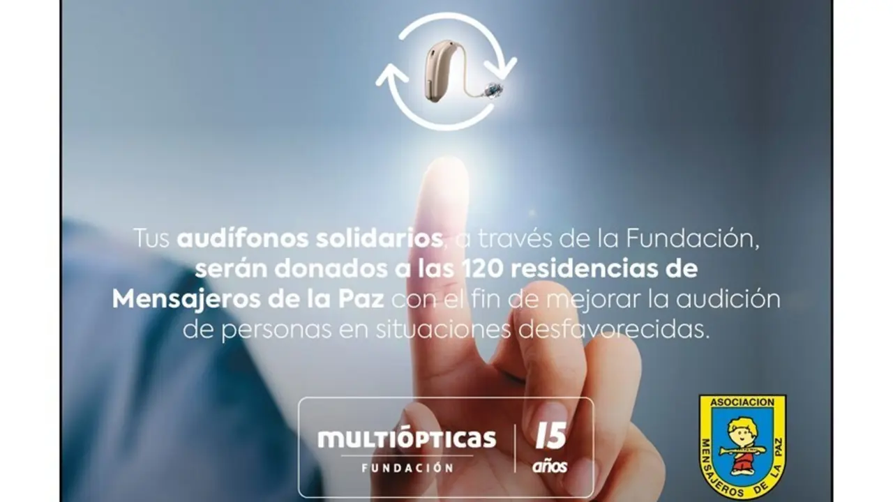 Cartel promocional de la nueva iniciativa de la Fundaci&oacute;n Multi&oacute;pticas con su plan renove de aud&iacute;fonos