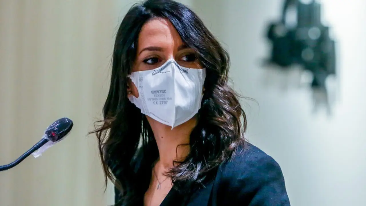 La presidenta de Ciudadanos, In&eacute;s Arrimadas, protagoniza el coloquio del Club Siglo XXI, en el Edificio Eurobuilding, a 8 de julio de 2021, en Madrid, (Espa&ntilde;a).