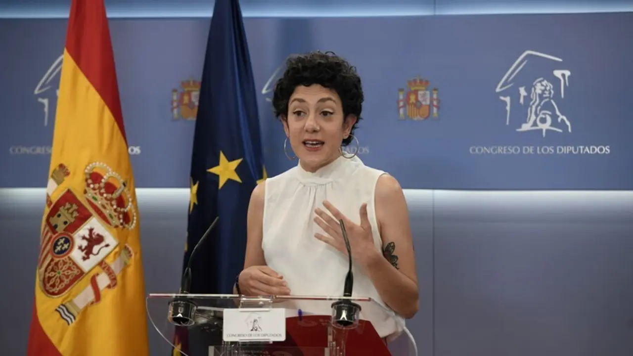 Archivo - La portavoz parlamentaria de Unidas Podemos, Aina Vidal, interviene en una rueda de prensa anterior a una Junta de Portavoces, a 18 de mayo de 2021, en el Congreso de los Diputados, Madrid, (Espa&ntilde;a).