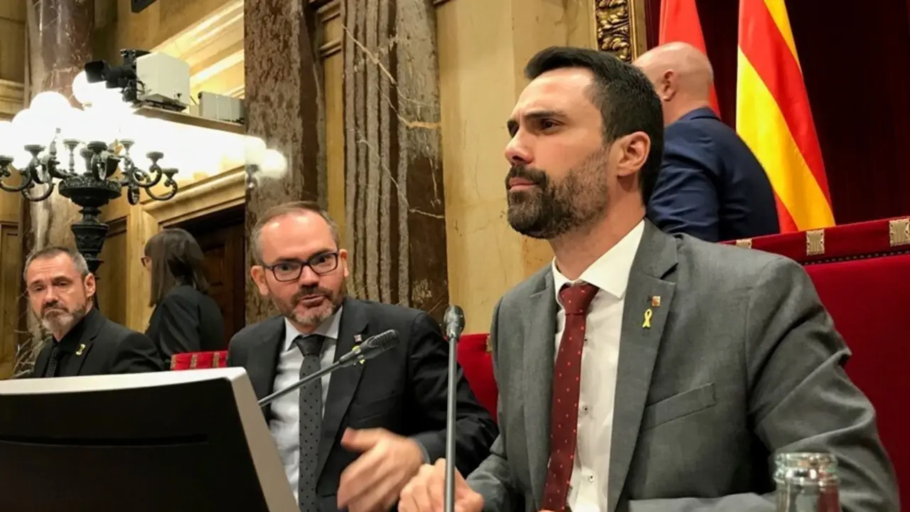 Archivo - Eusebi Campdepadr&oacute;s, Josep Costa, Roger Torrent (Mesa del Parlament)