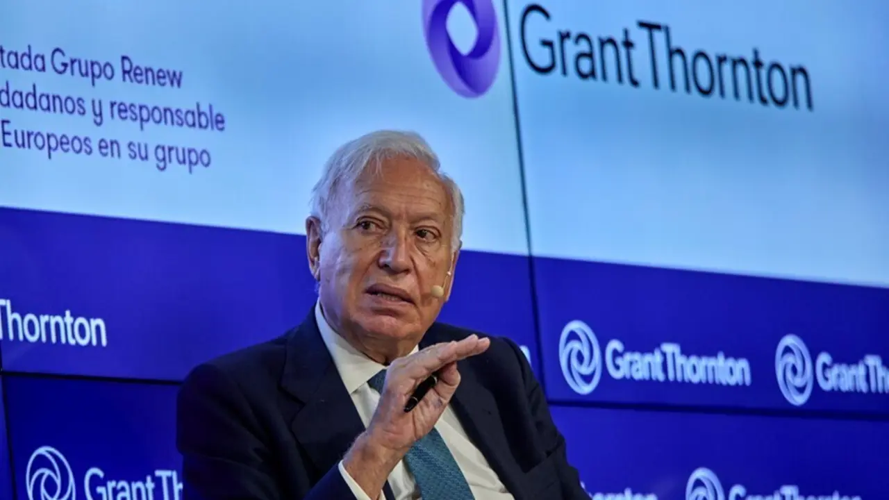El exministro de Asuntos Exteriores Jos&eacute; Manuel Garc&iacute;a-Margallo interviene en la inauguraci&oacute;n de las jornadas "Fondos Europeos: tiempo para la acci&oacute;n". En Madrid, a 8 de julio de 2021, 