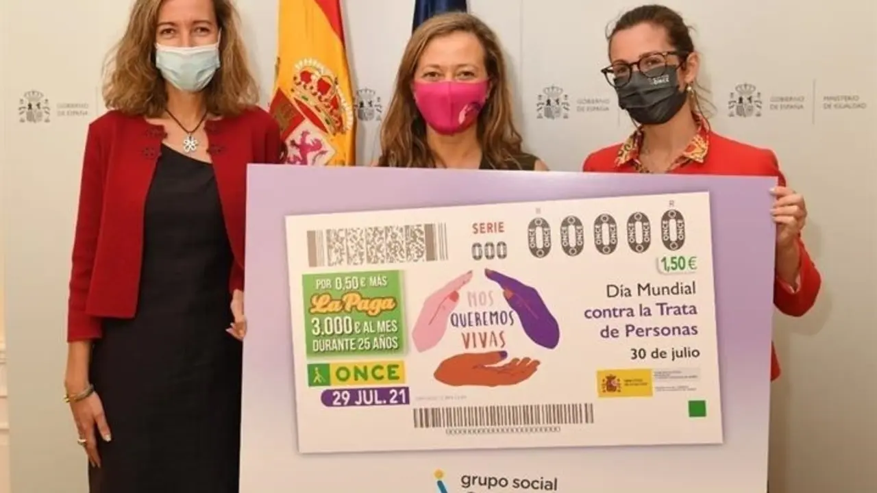 ONCE y el Ministerio de Igualdad presentan el cup&oacute;n del D&iacute;a contra la Trata