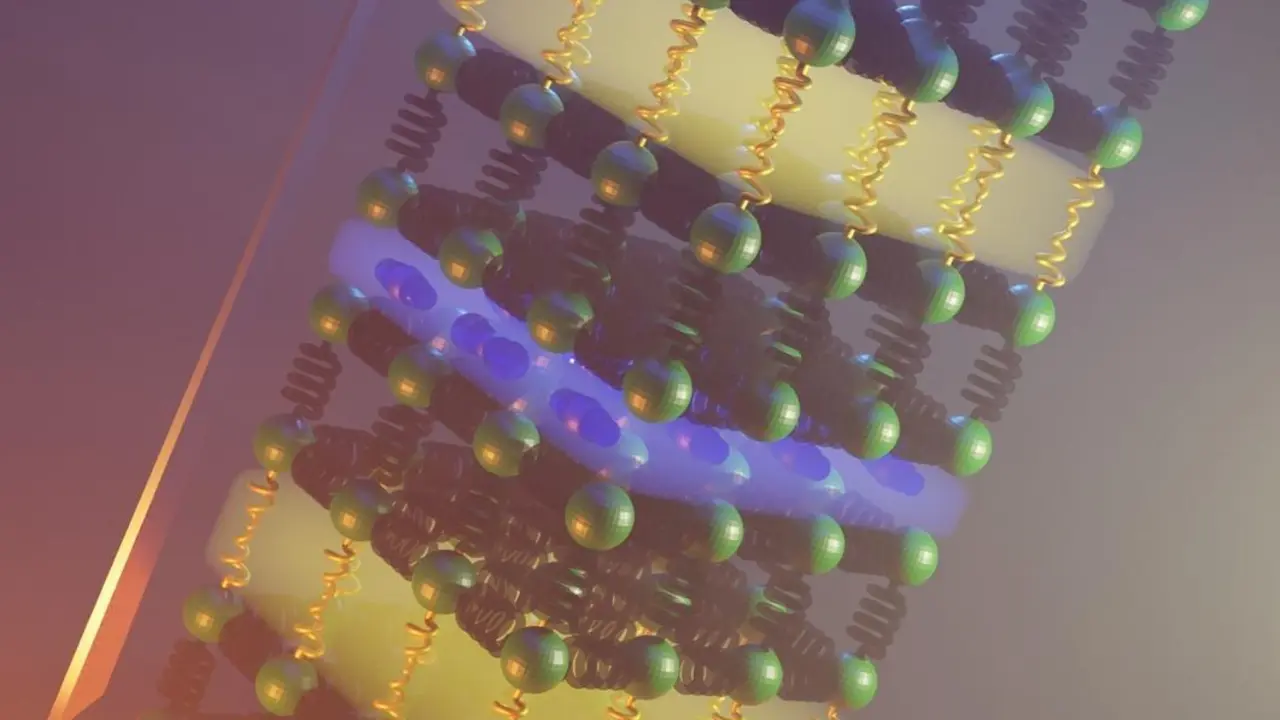 Archivo - Usando la qu&iacute;mica correcta, es posible combinar dos disposiciones at&oacute;micas diferentes (bloques amarillos y azules) que proporcionan mecanismos para ralentizar el movimiento del calor a trav&eacute;s de un s&oacute;lido
