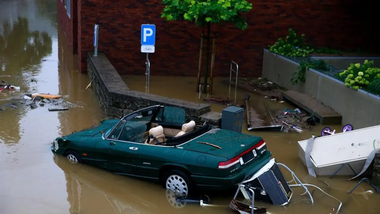 Destruction after heavy rains caused flooding in Theux, Belgium, 15 July 2021. Heavy rains have caused widespread damage and flooding in parts of Belgium. (Inundaciones, B&eacute;lgica) EFE/EPA/STEPHANIE LECOCQ