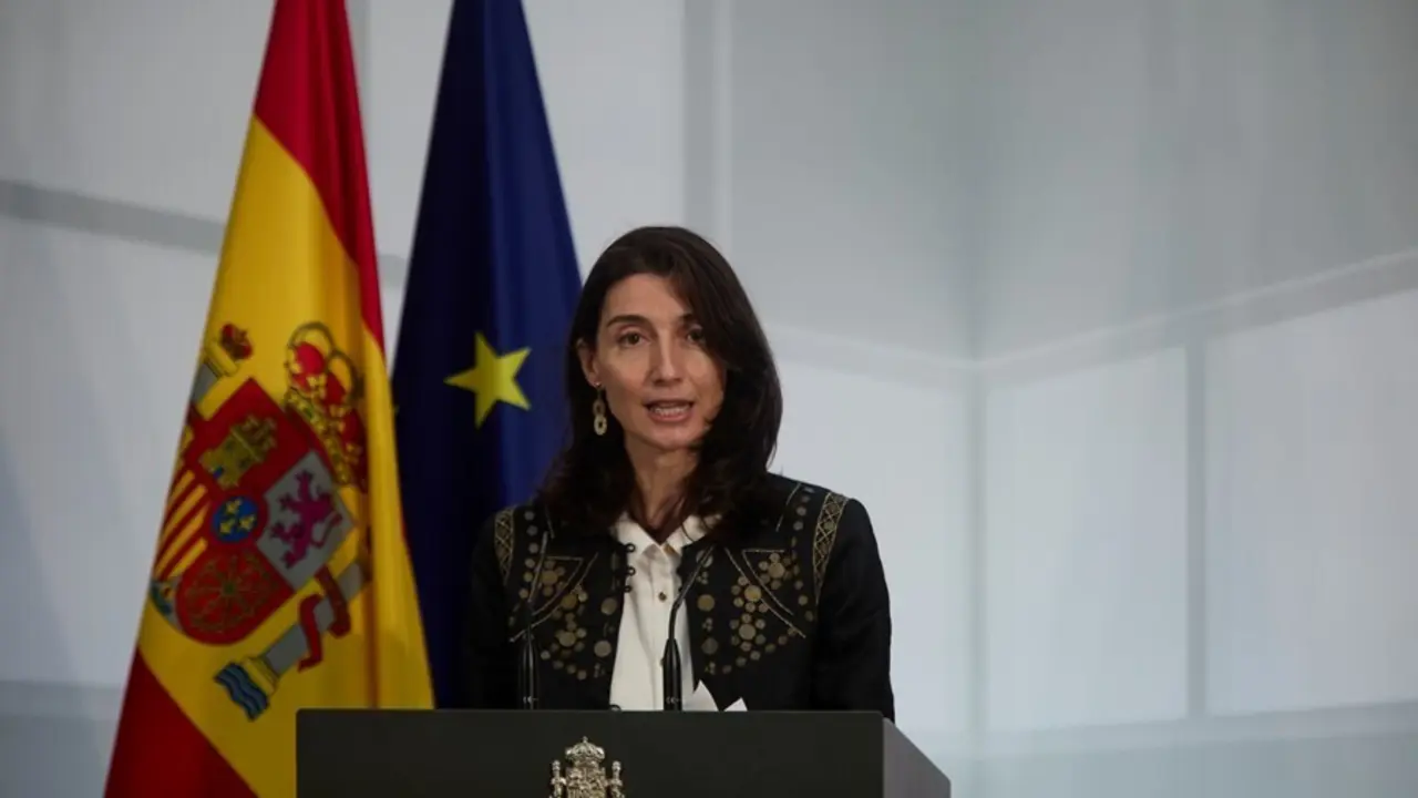 La ministra de Justicia, Pilar Llop, interviene en la presentaci&oacute;n de la Carta de Derechos Digitales, en La Moncloa, a 14 de julio de 2021, en Madrid (Espa&ntilde;a). La Carta de Derechos Digitales, es uno de los compromisos fundamentales del plan Espa&ntilde;a Digital
