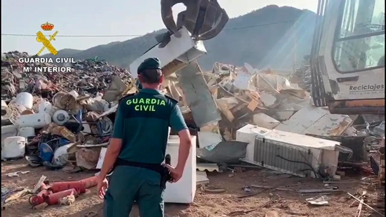 Material incautado por la Guardia Civil procedente de aparatos el&eacute;ctricos y electr&oacute;nicos, en el marco de la operaci&oacute;n 'Redivivu'
