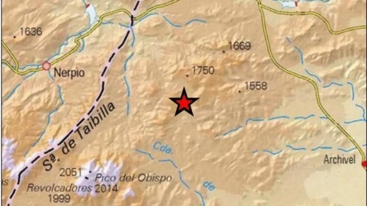 Lugar en el que ha tenido lugar el terremoto, en Moratalla