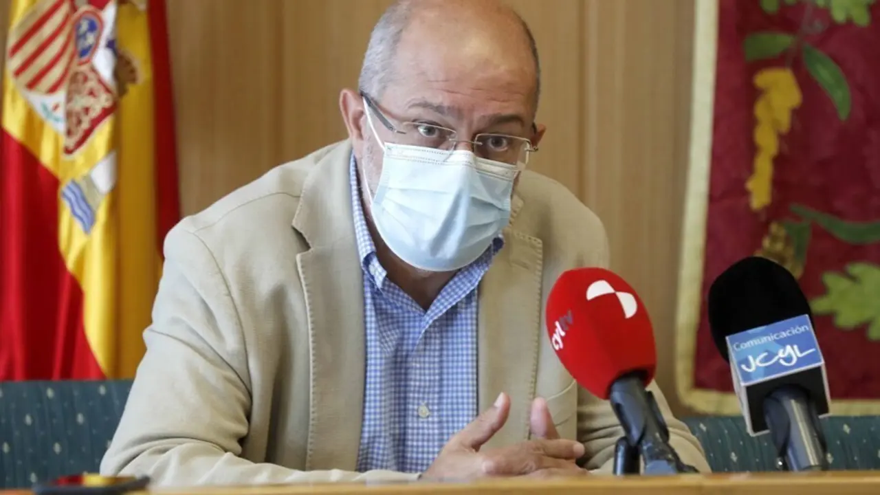 Igea durante la rueda de prensa en Aguilar (Palencia).