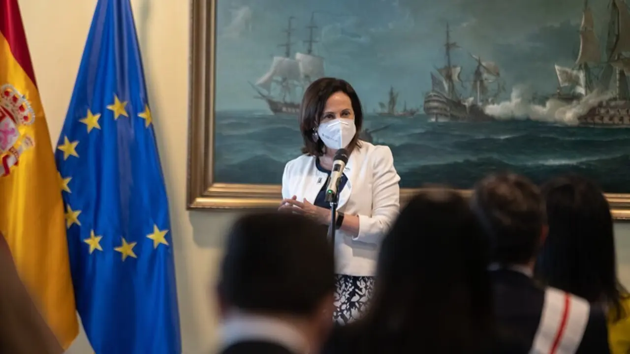 La ministra de Defensa, Margarita Robles, en un acto en el Ministerio