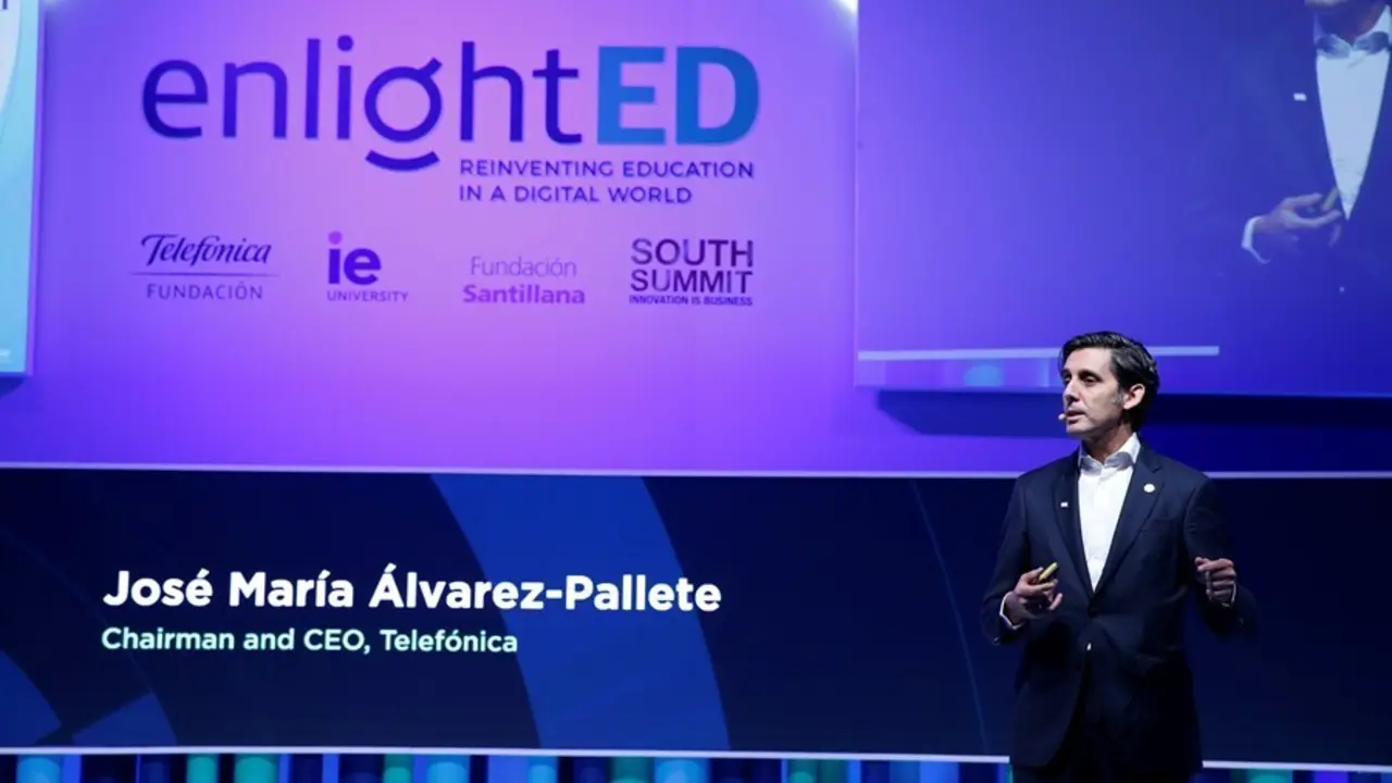Archivo - El presidente ejecutivo de Telef&oacute;nica, Jos&eacute; Mar&iacute;a &Aacute;lvarez-Pallete, en el encuentro 'enlightED' de 2019