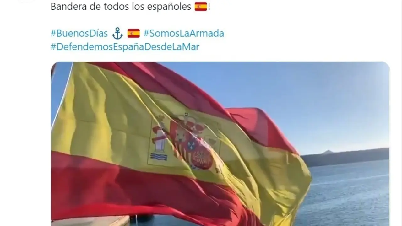 Imagen el 'tweet' publicado por la Armada el pasado 18 de julio