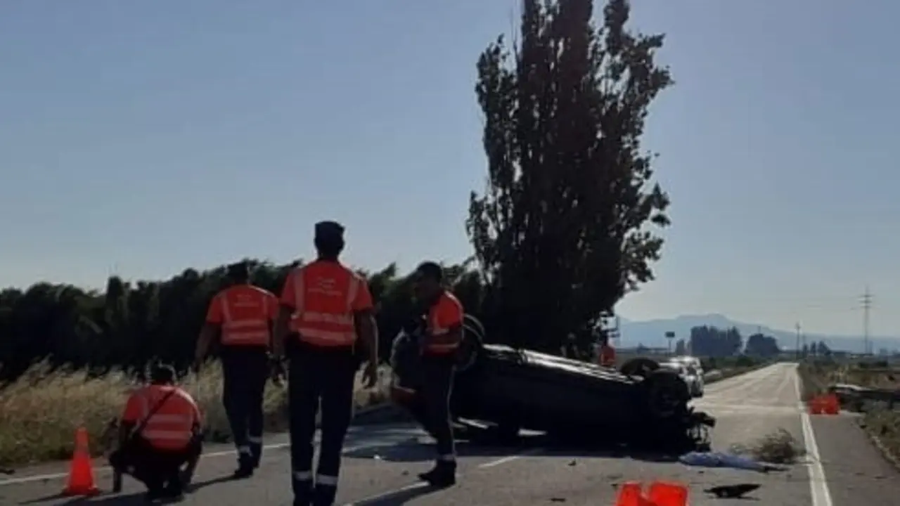Imagen del accidente en Ribaforada