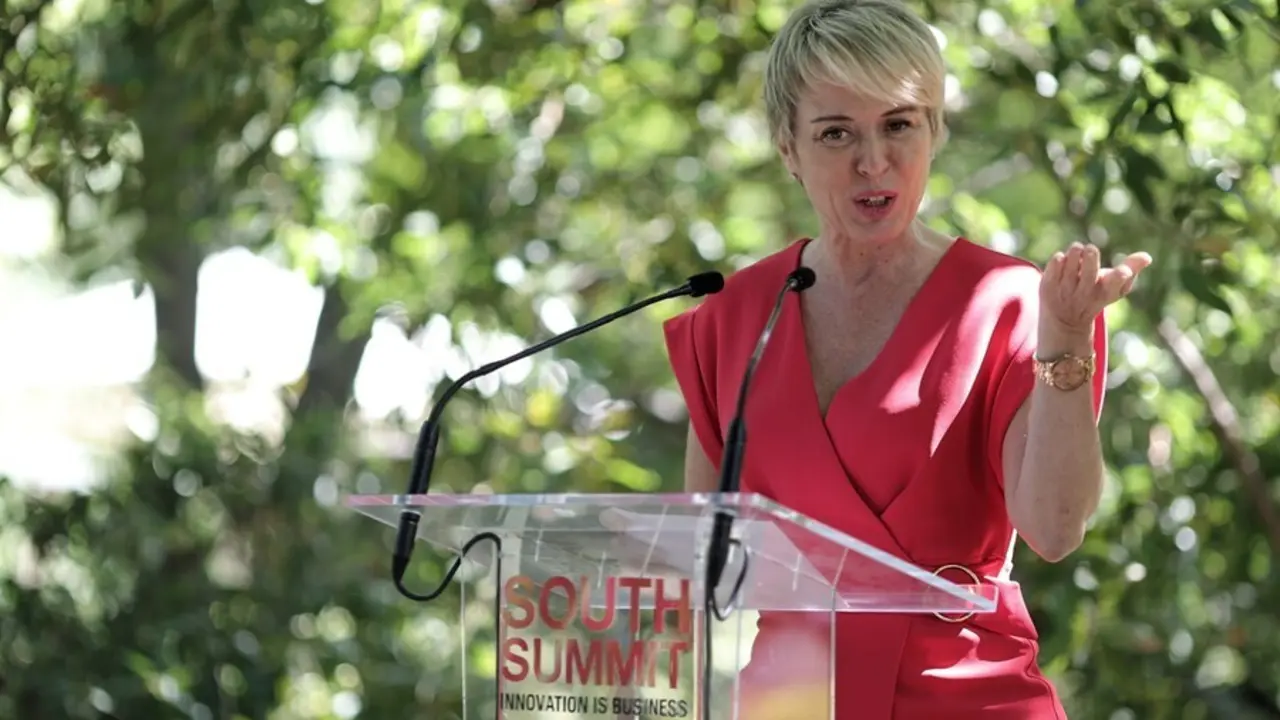 La secretaria de Estado de Digitalizaci&oacute;n e Inteligencia Artificial, Carme Artigas, interviene durante la presentaci&oacute;n de SOUTH SUMMIT 2021, a 12 de julio de 2021, en Madrid, (Espa&ntilde;a). 
