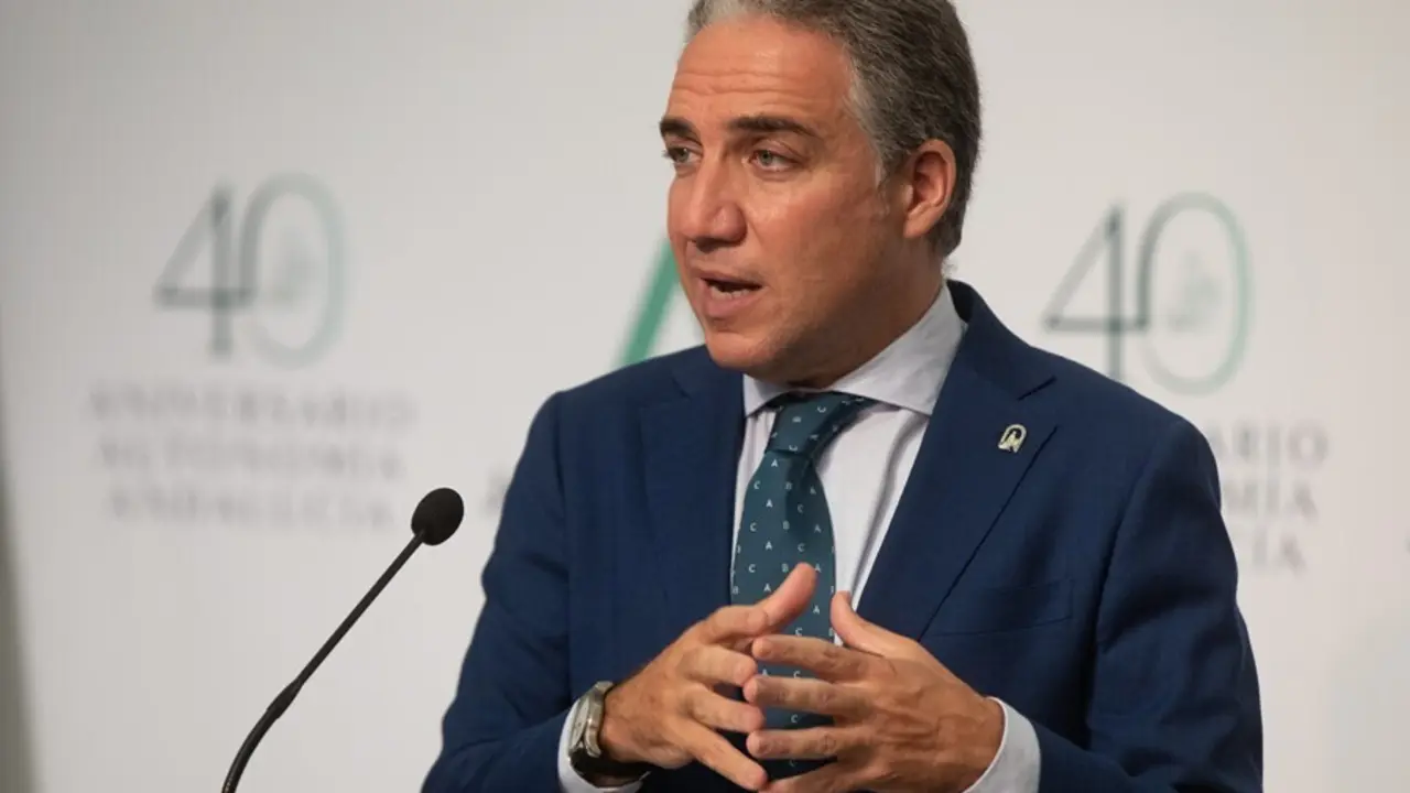 El consejero de Presidencia, Interior, Administraci&oacute;n P&uacute;blica y portavoz del Gobierno andaluz, El&iacute;as Bendodo, en una foto de archivo.