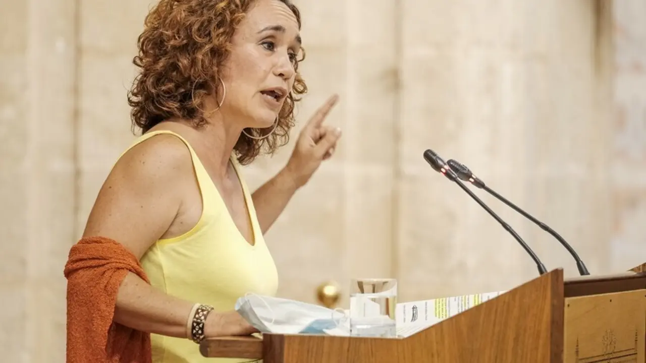La parlamentaria andaluza por C&oacute;rdoba de UPporA, Ana Naranjo,, en el Parlamento andaluz.