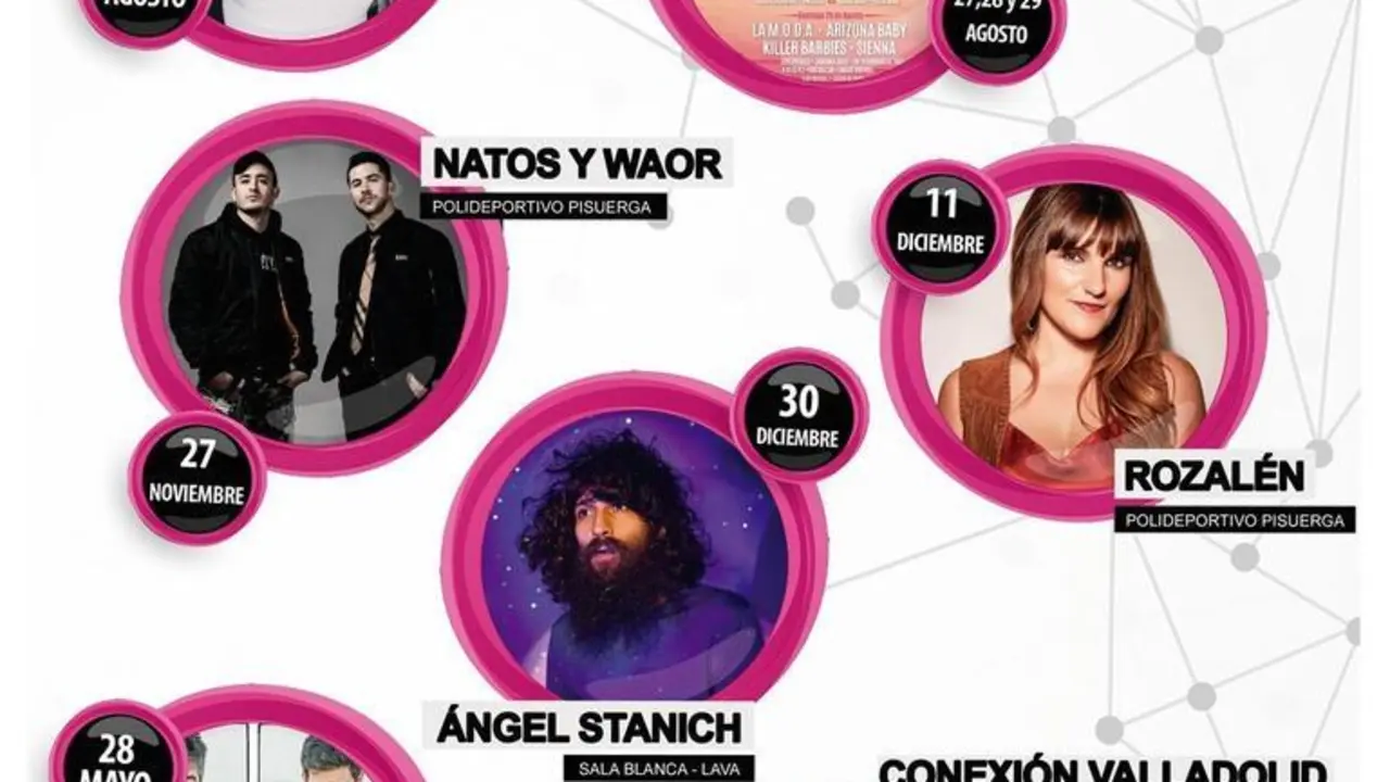 Conciertos anunciados por Pasi&oacute;n Eventos para los pr&oacute;ximos meses.