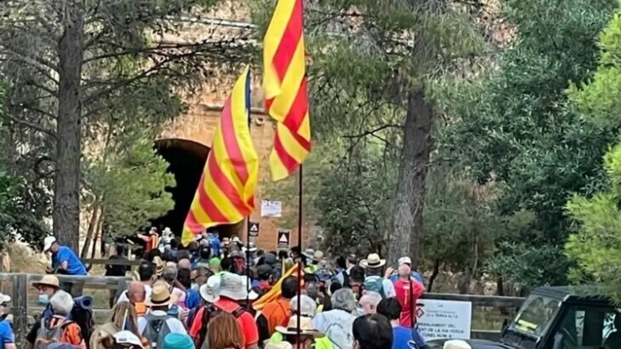 Imagen de un tramo de la 'Traves&iacute;a por la libertad' que recorre el exconseller de la Generalitat Jordi Turull