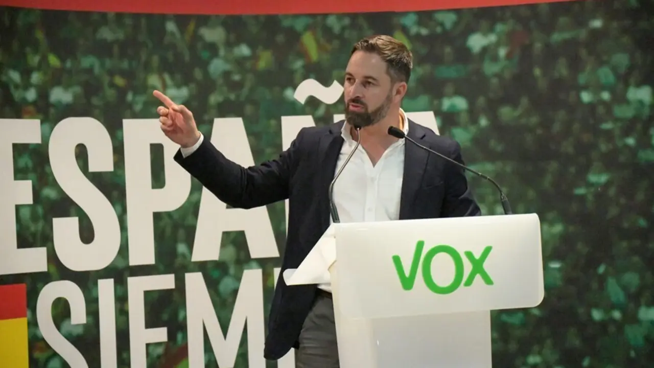 Archivo - El l&iacute;der de Vox Santiago Abascal, en el acto de partido en Ceuta (Espa&ntilde;a) a 30 de octubre de 2019