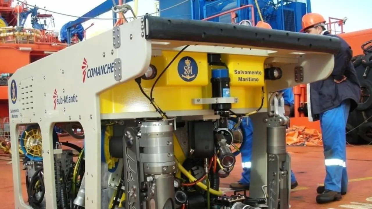 Robot (ROV) de Sasemar que se ha empleado en la b&uacute;squeda del tripulante desaparecido.