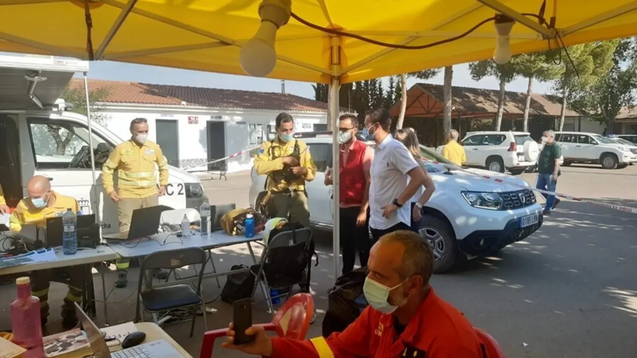 Puesto de mando de los incendios de Li&eacute;tor y Tobarra