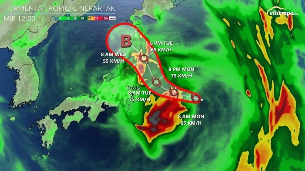 La tormenta tropical Nepartak
