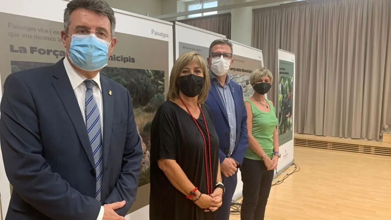 El presidente de la Diputaci&oacute;n de Girona, Miquel Noguer, la presidenta de la Diputaci&oacute;n de Barcelona, N&ugrave;ria Mar&iacute;n, el presidente de la Diputaci&oacute;n de Lleida, Joan Talarn, y la presidenta de la Diputaci&oacute;n de Tarragona, Noem&iacute; Llaurad&oacute;