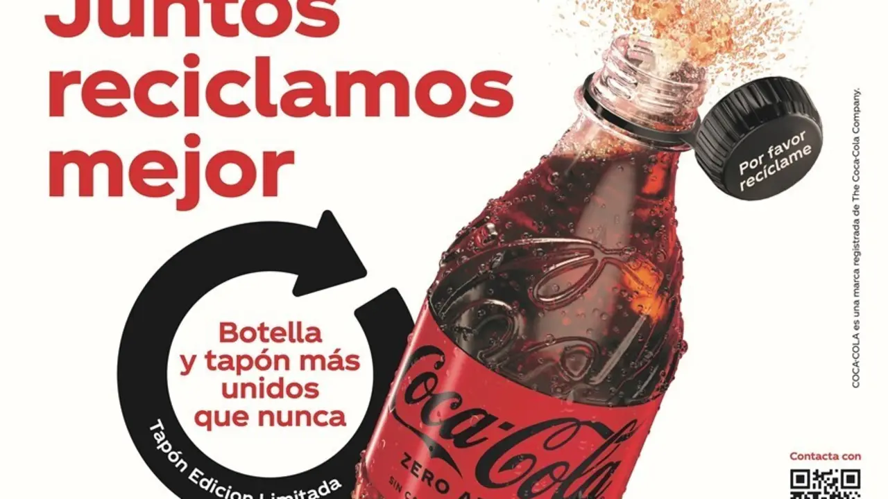 Coca-Cola lanza en Espa&ntilde;a sus nuevos tapones adheridos a sus botellas