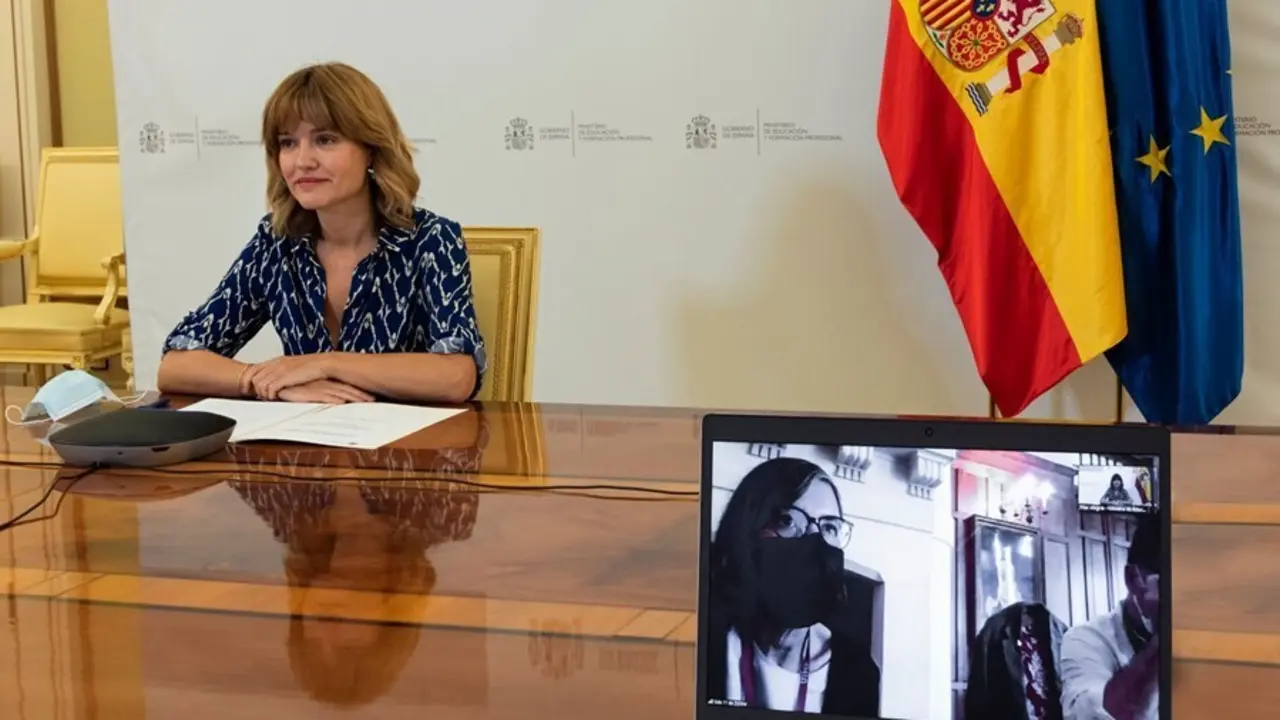 La ministra de Educaci&oacute;n y FP, Pilar Alegr&iacute;a, interviene por conferencia en un curso de la UIMP 'Respuestas para el futuro de la educaci&oacute;n'