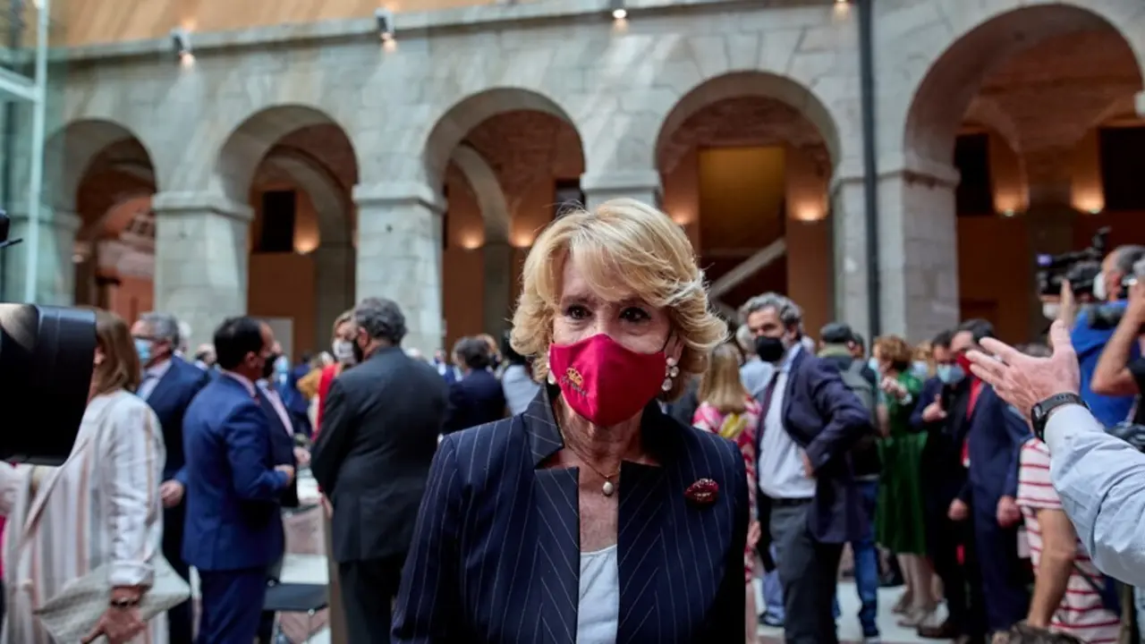 Archivo - La ex presidenta de la Comunidad de Madrid Esperanza Aguirre en la Real Casa de Correos de la Puerta del Sol