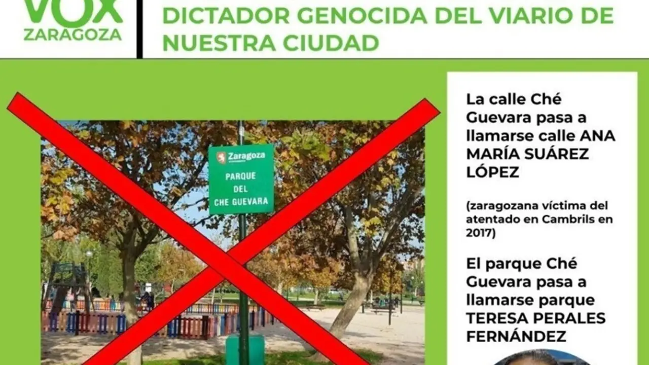 Varias asociaciones vecinales se oponen a cambiar el nombre del Che Guevara en una calle y parque por los dw Teresa Perales y Ana Mar&iacute;a Su&aacute;rez