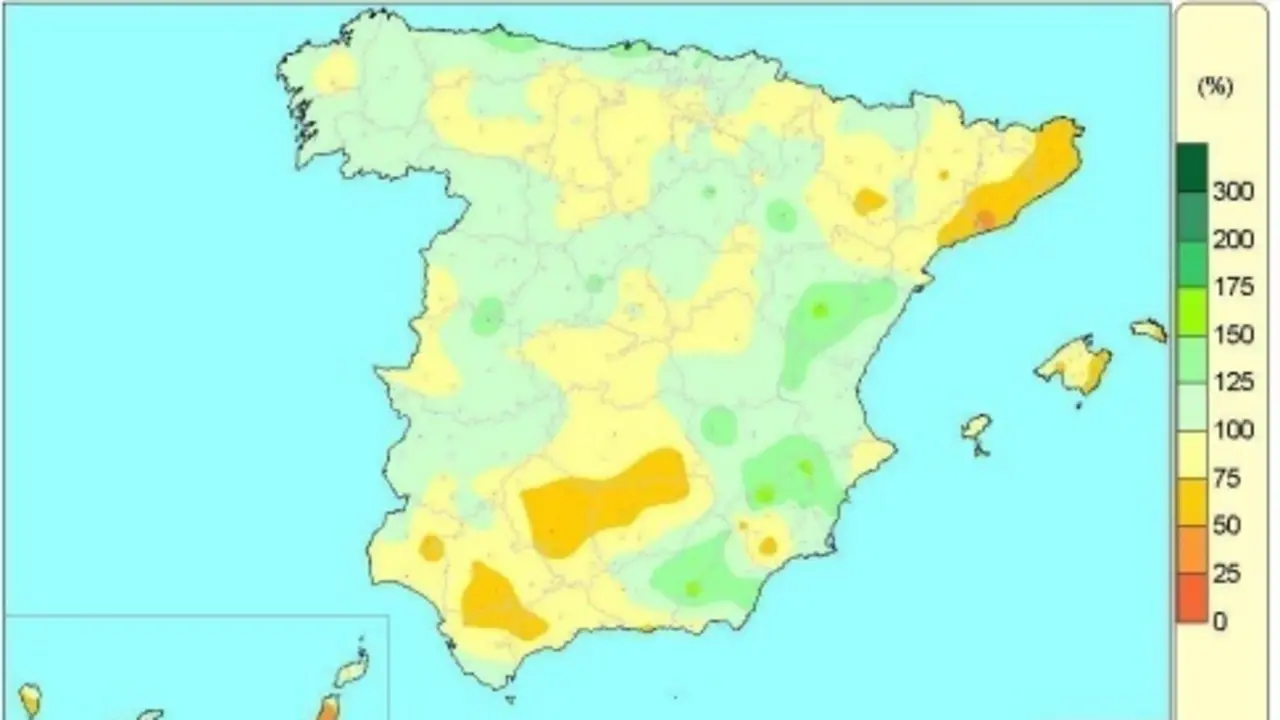 Las lluvias acumuladas en Espa&ntilde;a desde el 1 de octubre de 2020 hasta el 27 de julio de 2021 acumulan un d&eacute;ficit del 7 por ciento.