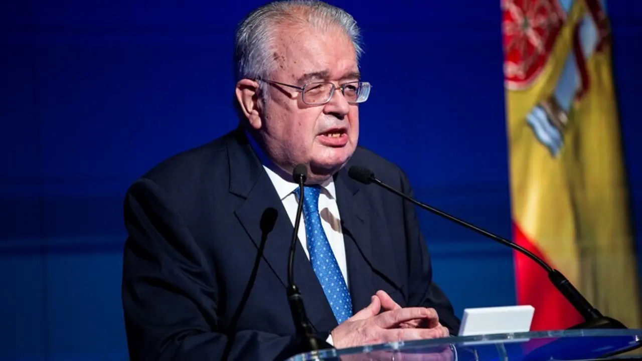 El presidente del Tribunal Constitucional, Juan Jos&eacute; Gonz&aacute;lez Rivas, en la clausura de la segunda jornada del encuentro internacional de juristas organizado por la World Jurist Association, a 6 de julio de 2021, en la Casa Am&eacute;rica, Madrid, (Espa&ntilde;a). Esta 