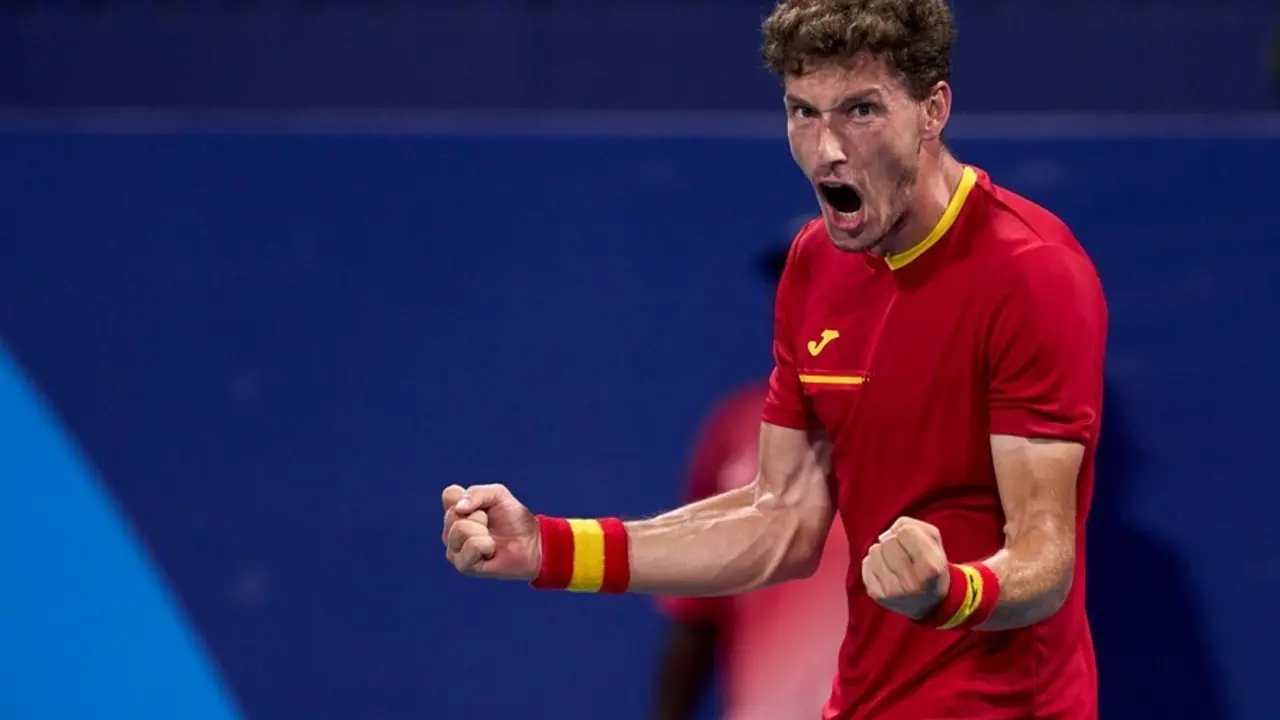 El tenista espa&ntilde;ol Pablo Carre&ntilde;o celebra un triunfo en los Juegos Ol&iacute;mpicos de Tokyo 2020.