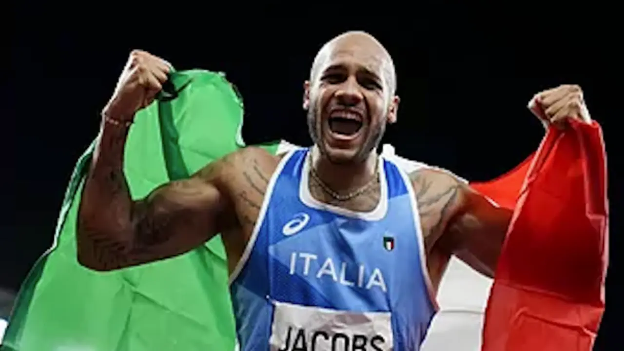 Jacobs celebra tras la final.AP