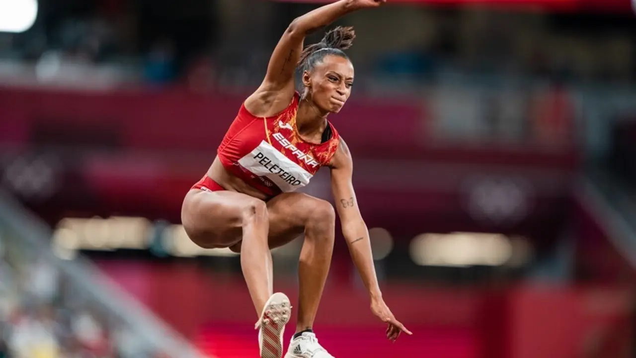 Ana Peleteiro, del Equipo Espa&ntilde;ol, bronce en la final de triple salto de atletismo, durante los JJOO 2020, a 1 de agosto, 2021 en Tokio, Jap&oacute;n