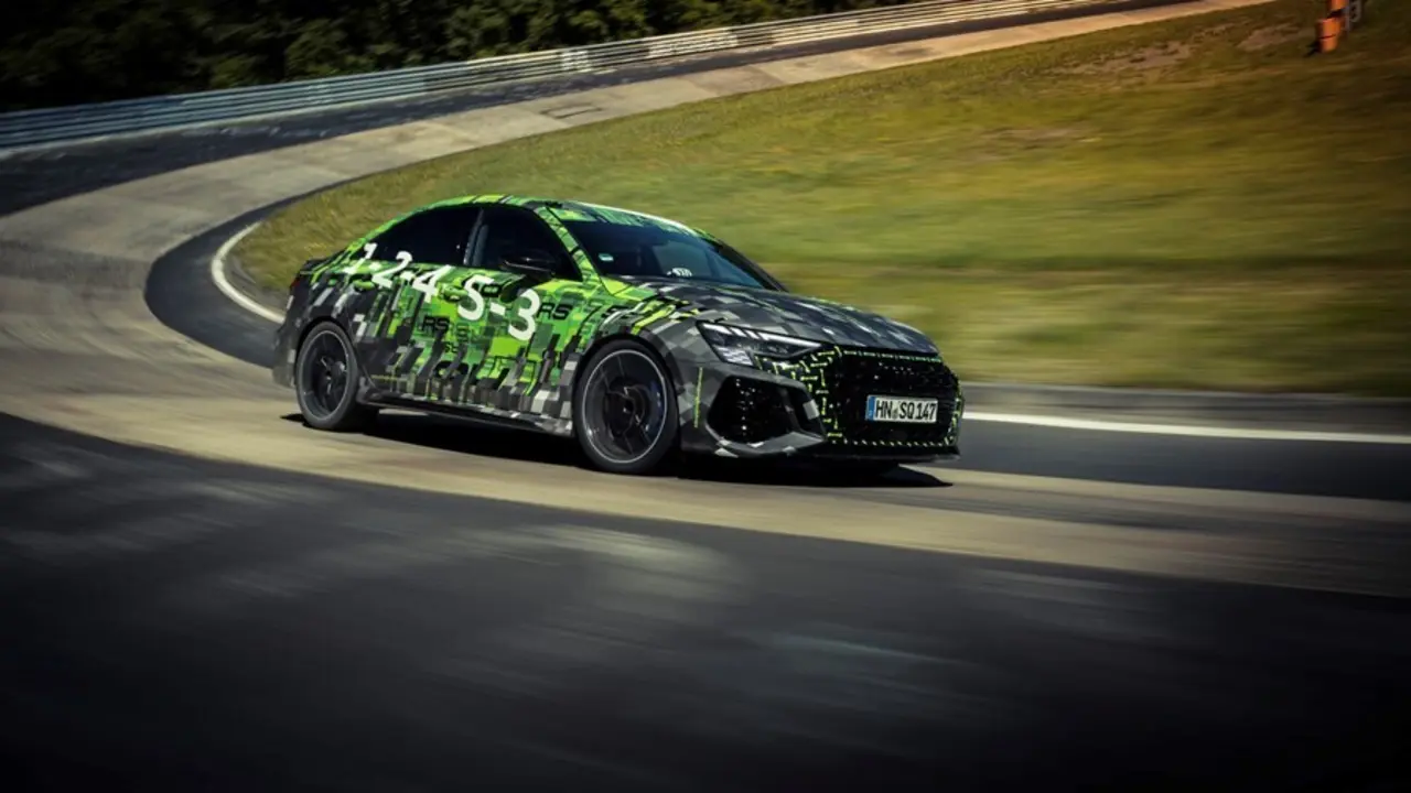 Archivo - El nuevo Audi RS 3 en el circuito de N&uuml;rburgring Nordschleife.