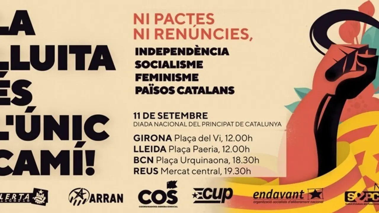 Cartel de la manifestaci&oacute;n de la izquierda independentista para la Diada 2021