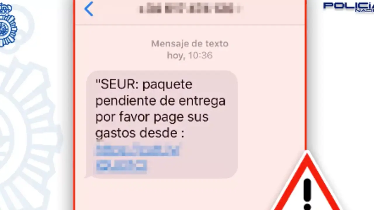 Imagen del posible fraude por los SMS. / CNP