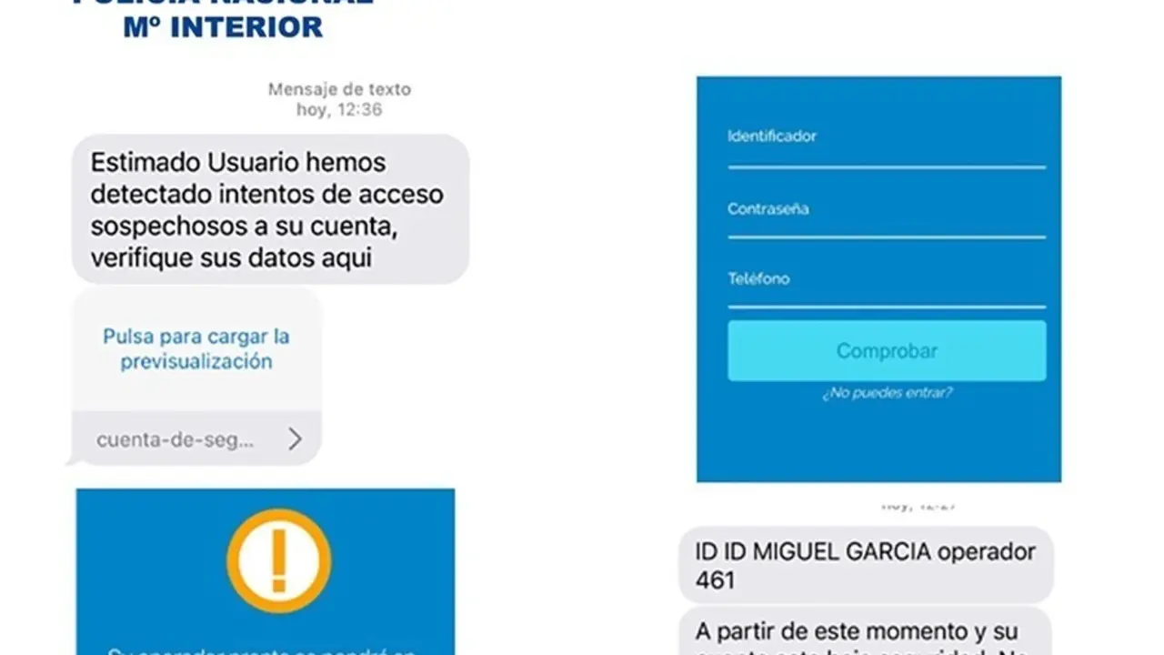 La Polic&iacute;a Nacional alerta de una modalidad de fraude bancario mediante SMS y llamadas telef&oacute;nicas