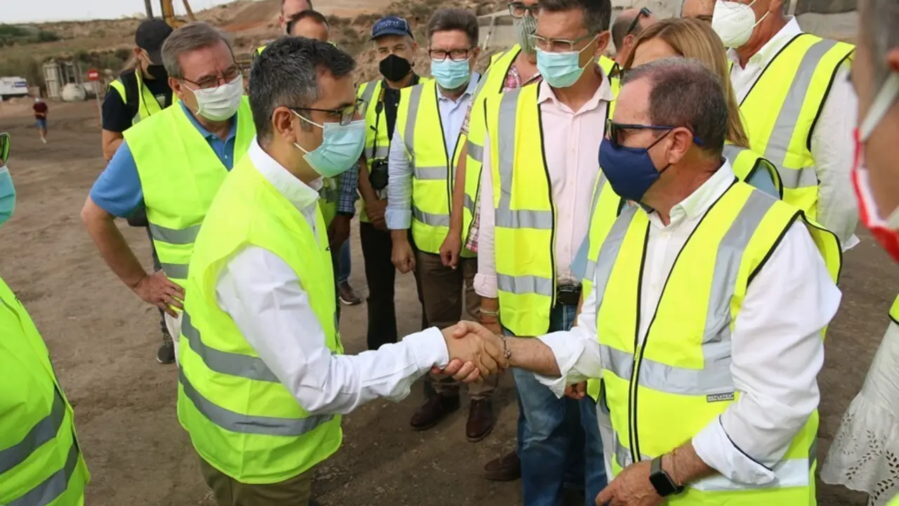 El ministro de la Presidencia, Relaciones con las Cortes y Memoria Democr&aacute;tica, F&eacute;lix Bola&ntilde;os , visita  las obras de la L&iacute;nea Alta Velocidad Almer&iacute;a-Murcia este viernes.